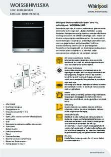 Product informatie WHIRLPOOL oven inbouw WOI5S8HM1SXA