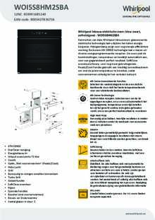 Product informatie WHIRLPOOL oven inbouw WOI5S8HM2SBA