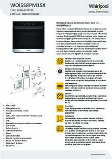 Product informatie WHIRLPOOL oven inbouw WOI5S8PM1SX