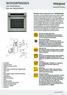 Product informatie WHIRLPOOL oven inbouw WOI5S8PM2SEA