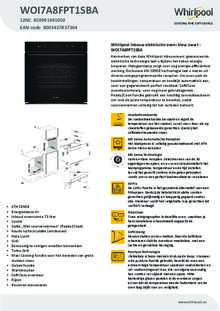 Product informatie WHIRLPOOL oven inbouw WOI7A8FPT1SBA