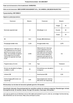 Product informatie WHIRLPOOL vaatwasser W2F HD624 X