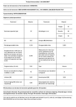Product informatie WHIRLPOOL vaatwasser inbouw WH7IA115B2M3TUS0