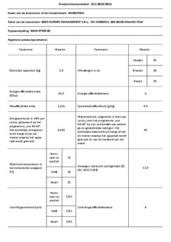 Product informatie WHIRLPOOL wasmachine WAM 97WB BE