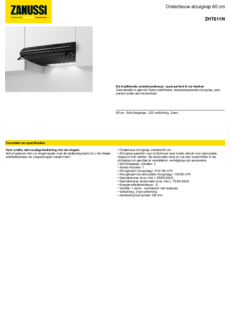Product informatie ZANUSSI afzuigkap onderbouw zwart ZHT611N