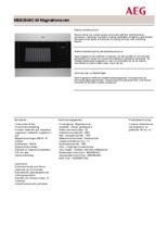 Product informatie AEG combi/magnetron inbouw MSB2548C/M