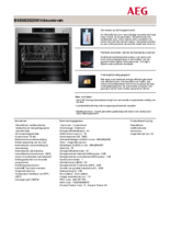 Product informatie AEG combi/stoomoven rvs inbouw BSE682020M