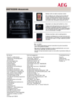 Product informatie AEG combi/stoomoven zwart inbouw BSE792220B