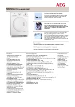 Product informatie AEG droger warmtepomp T65370NAH