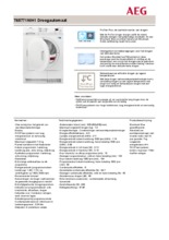 Product informatie AEG droger warmtepomp T65771NIH1