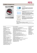 Product informatie AEG droger warmtepomp T76785NIH