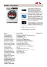 Product informatie AEG droger warmtepomp T8DE86AS