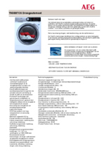 Product informatie AEG droger warmtepomp T9DE87CS