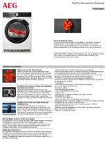 Product informatie AEG droger warmtepomp T9DEN98BC