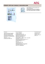 Product informatie AEG koelkast RCB42411AW