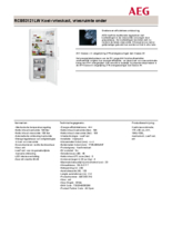 Product informatie AEG koelkast RCB53121LW