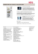 Product informatie AEG koelkast RCB53421NW