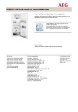 Product informatie AEG koelkast RDB52311AW