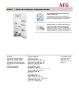 Product informatie AEG koelkast RDB52711AW