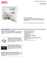 Product informatie AEG koelkast RTB413E1AW