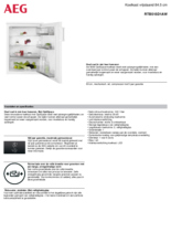 Product informatie AEG koelkast RTB515D1AW