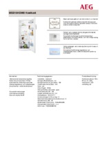 Product informatie AEG koelkast S53310KDW0