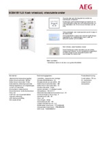 Product informatie AEG koelkast inbouw SCB41811LS