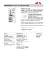 Product informatie AEG koelkast inbouw SCB61826NS