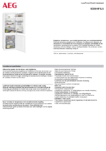 Product informatie AEG koelkast inbouw SCE616F3LS