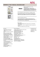 Product informatie AEG koelkast inbouw SCE81821LC