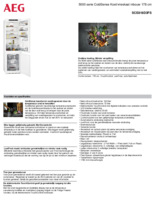 Product informatie AEG koelkast inbouw SCE818D3FS