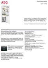 Product informatie AEG koelkast inbouw SCE818E3LC