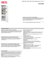 Product informatie AEG koelkast inbouw SCE818E8MF