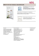 Product informatie AEG koelkast inbouw SDB41411AS
