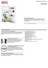 Product informatie AEG koelkast inbouw SFB410F2AS