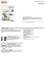 Product informatie AEG koelkast inbouw SFB510F2AS