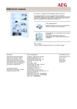 Product informatie AEG koelkast inbouw SFB51221AS