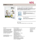 Product informatie AEG koelkast inbouw SFB58821AS