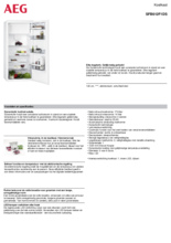 Product informatie AEG koelkast inbouw SFB612F1DS
