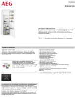 Product informatie AEG koelkast inbouw SFB618F1DS