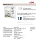 Product informatie AEG koelkast inbouw SFB68821AF