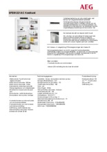Product informatie AEG koelkast inbouw SFE81221AC