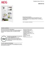 Product informatie AEG koelkast inbouw SKB312F1AS