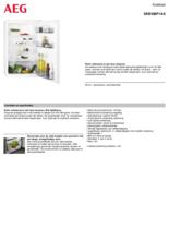 Product informatie AEG koelkast inbouw SKB388F1AS