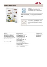 Product informatie AEG koelkast inbouw SKB41011AS