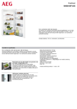 Product informatie AEG koelkast inbouw SKB410F1AS