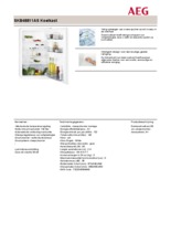Product informatie AEG koelkast inbouw SKB48811AS