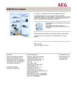 Product informatie AEG koelkast inbouw SKB51021AS