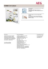 Product informatie AEG koelkast inbouw SKB58811AS