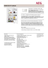 Product informatie AEG koelkast inbouw SKB61221AF